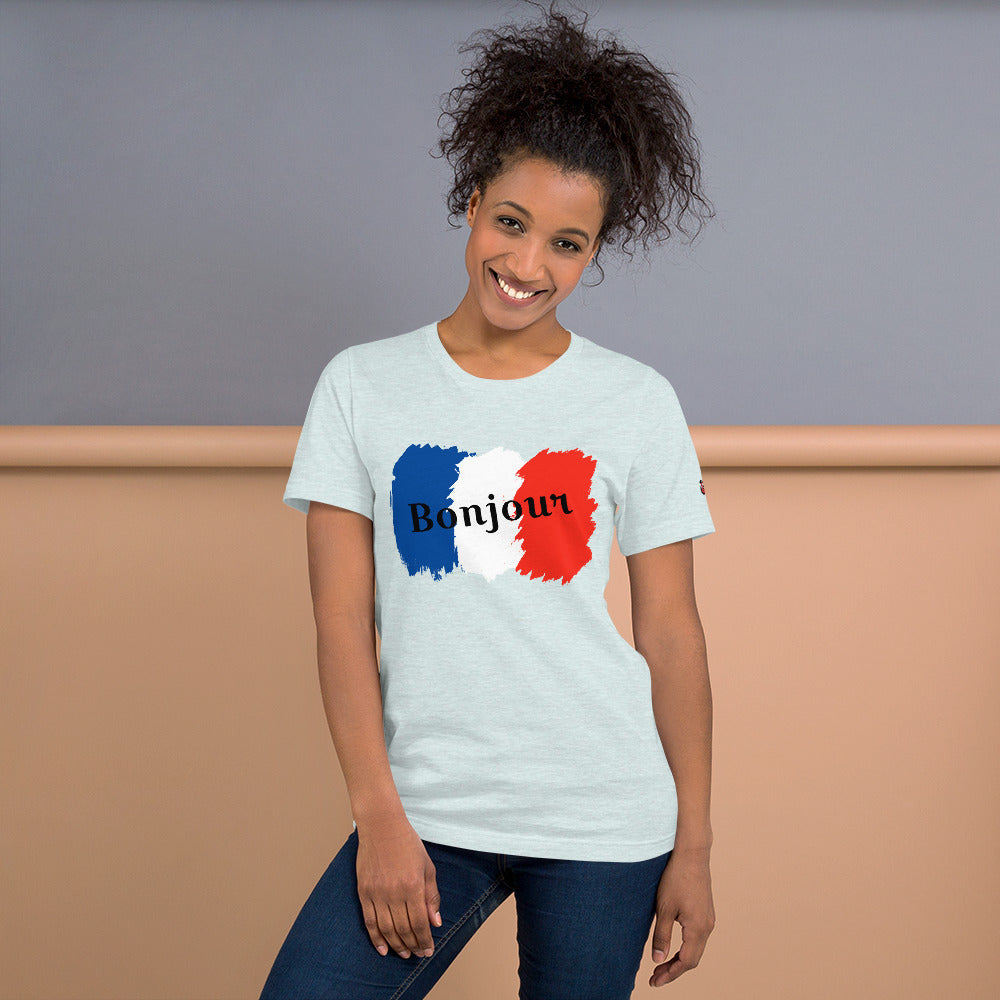 Snooty Fox Art Unisex T-Shirt - Bonjour