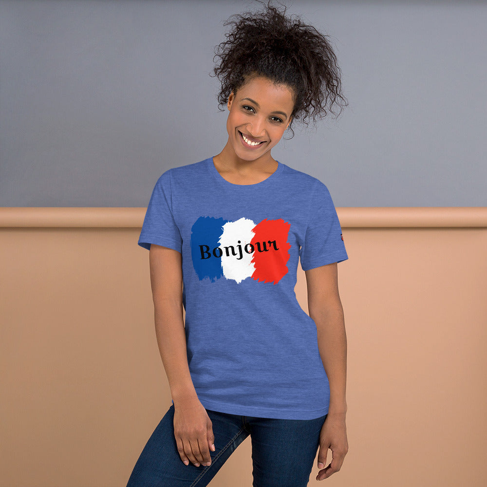Snooty Fox Art Unisex T-Shirt - Bonjour