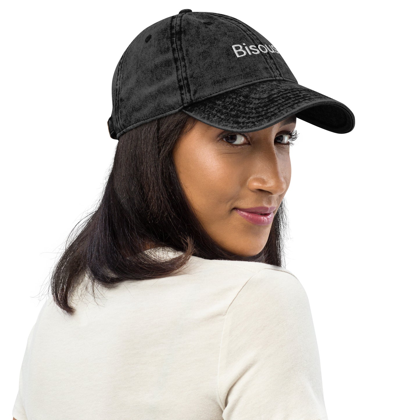 Snooty Fox Art Vintage Cotton Twill Cap Bisous (Kisses)