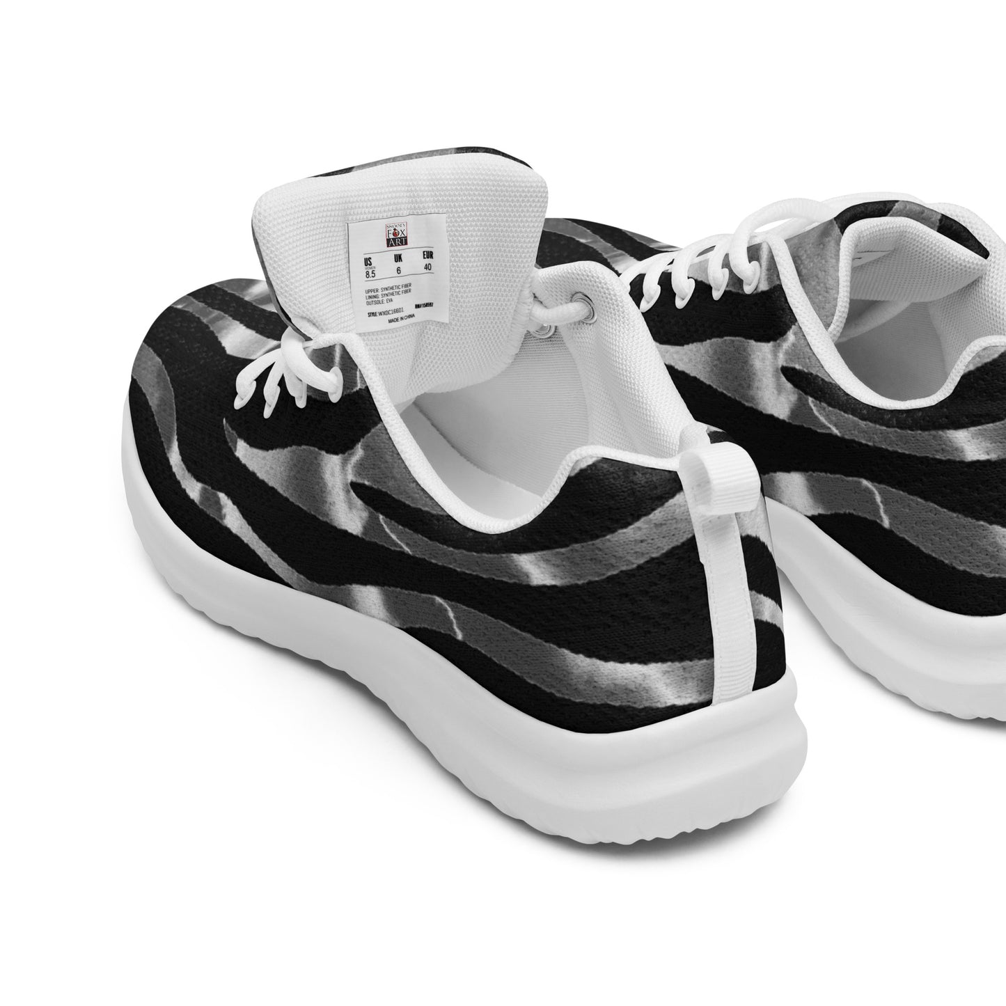 Snooty Fox Art Women’s Athletic Shoes - Silver Tiger