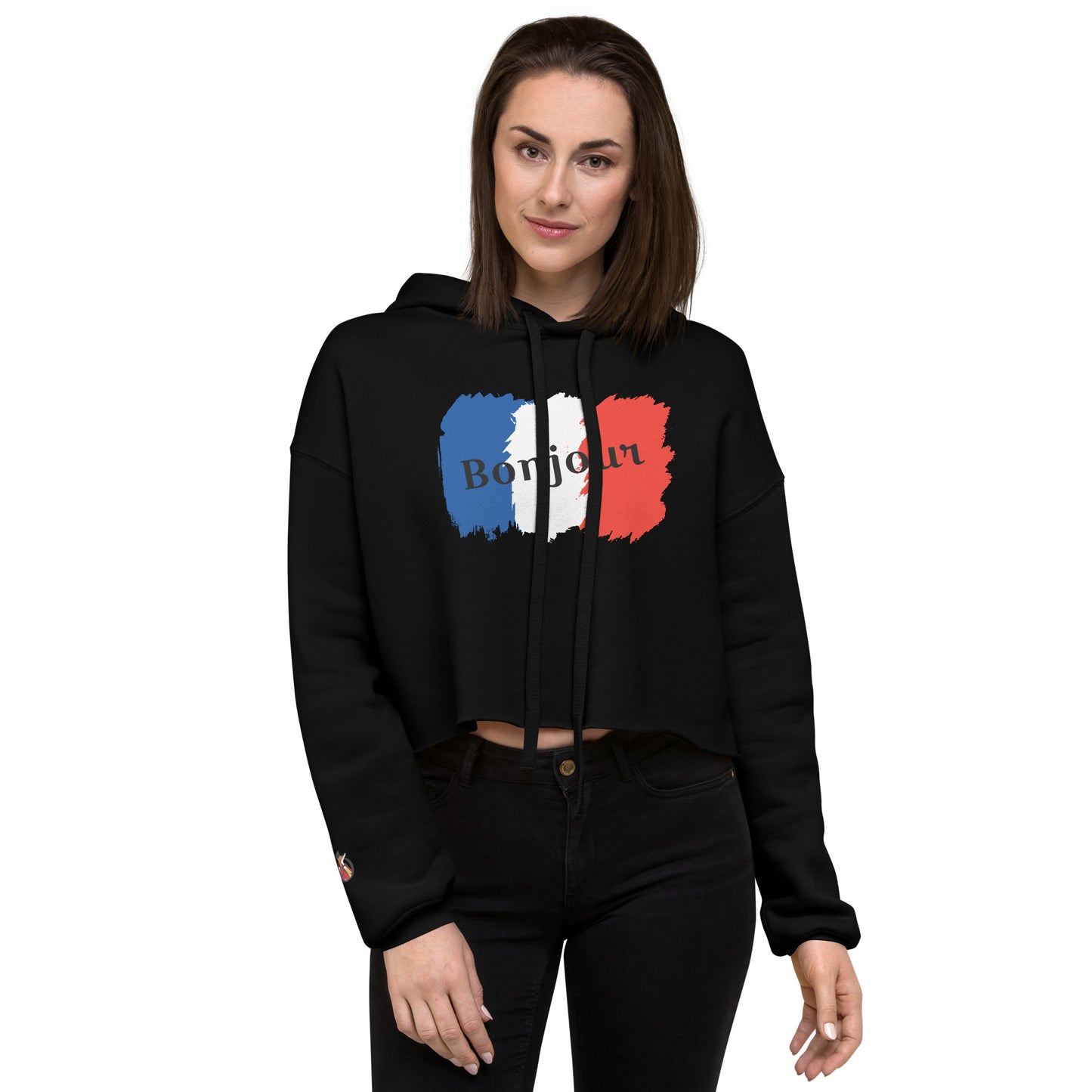 Snooty Fox Art Crop Hoodie - Bonjour