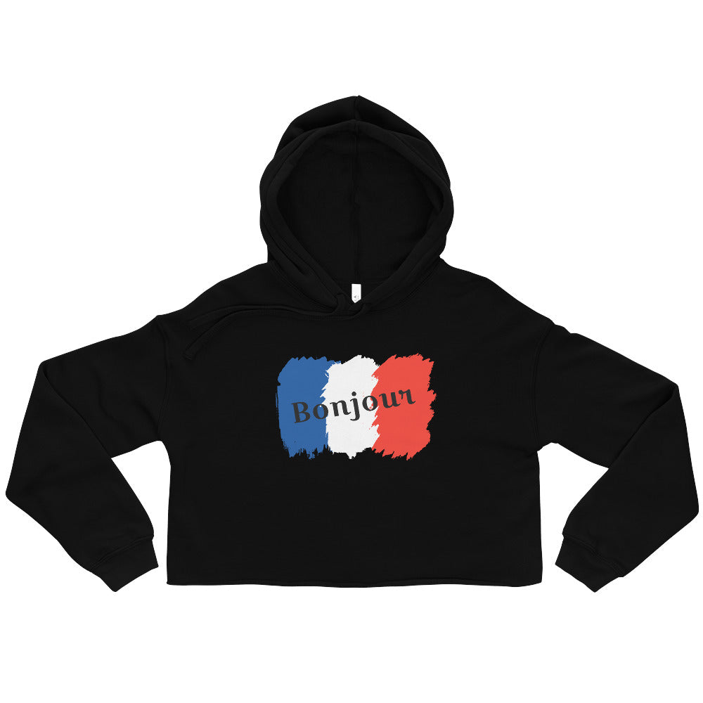 Snooty Fox Art Crop Hoodie - Bonjour