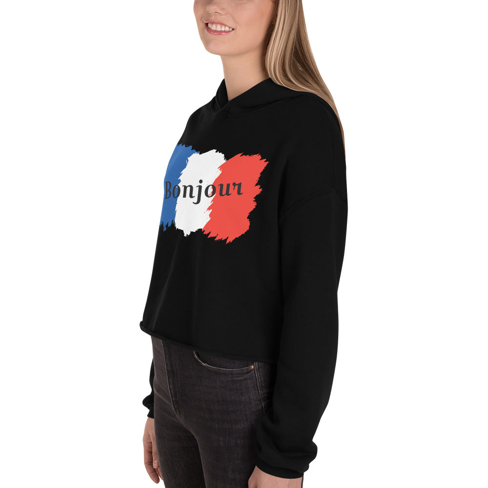 Snooty Fox Art Crop Hoodie - Bonjour