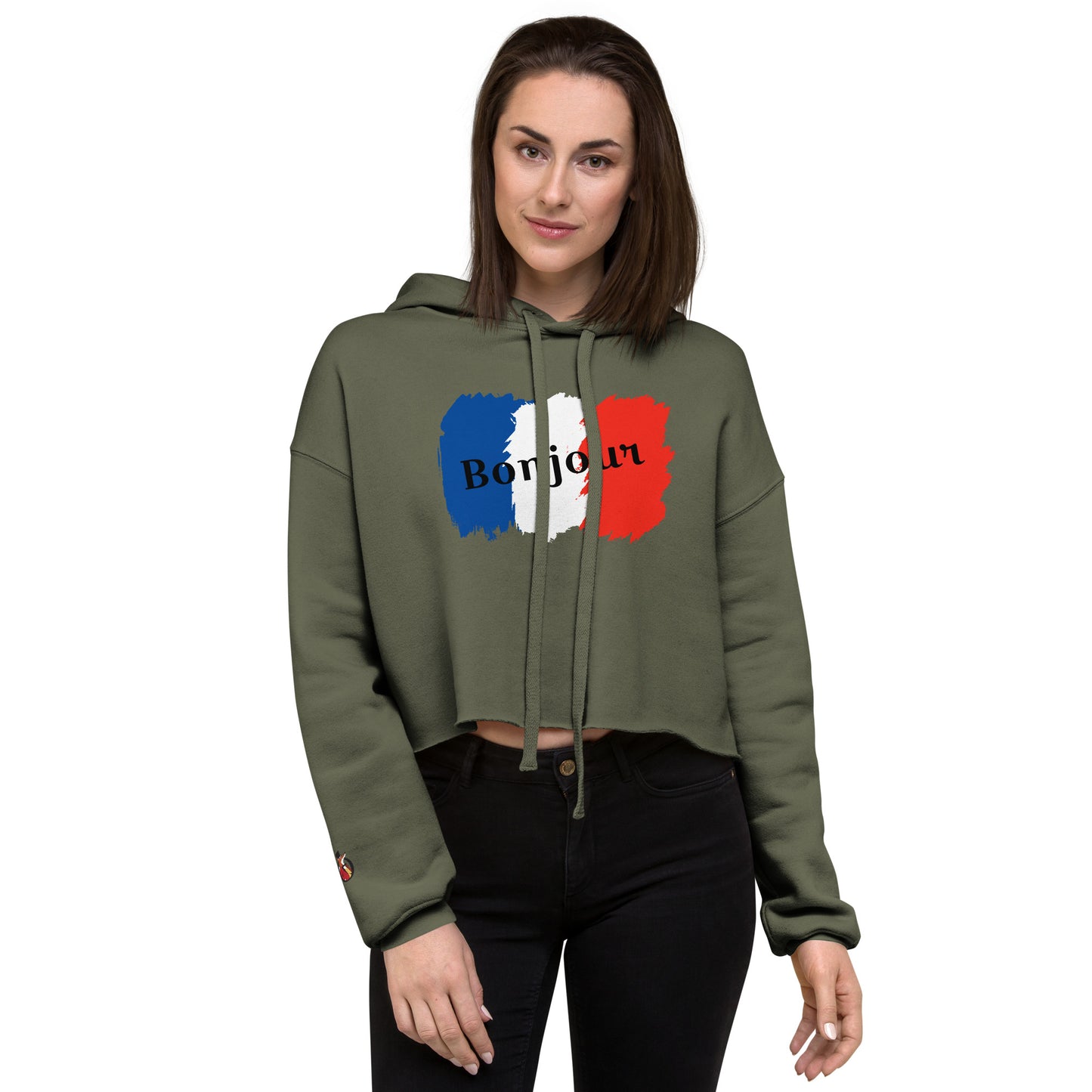 Snooty Fox Art Crop Hoodie - Bonjour