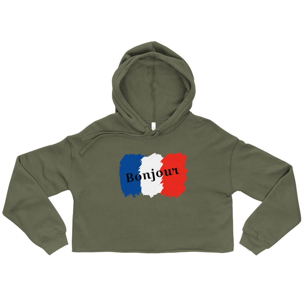 Snooty Fox Art Crop Hoodie - Bonjour