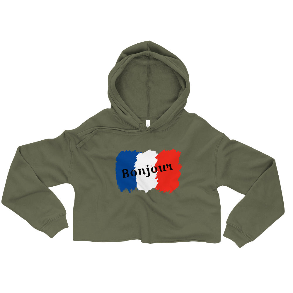 Snooty Fox Art Crop Hoodie - Bonjour