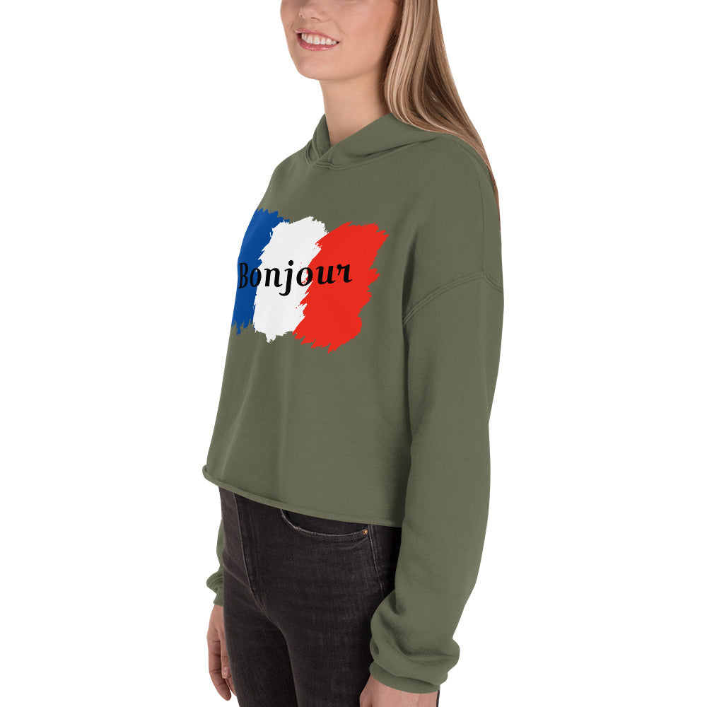 Snooty Fox Art Crop Hoodie - Bonjour