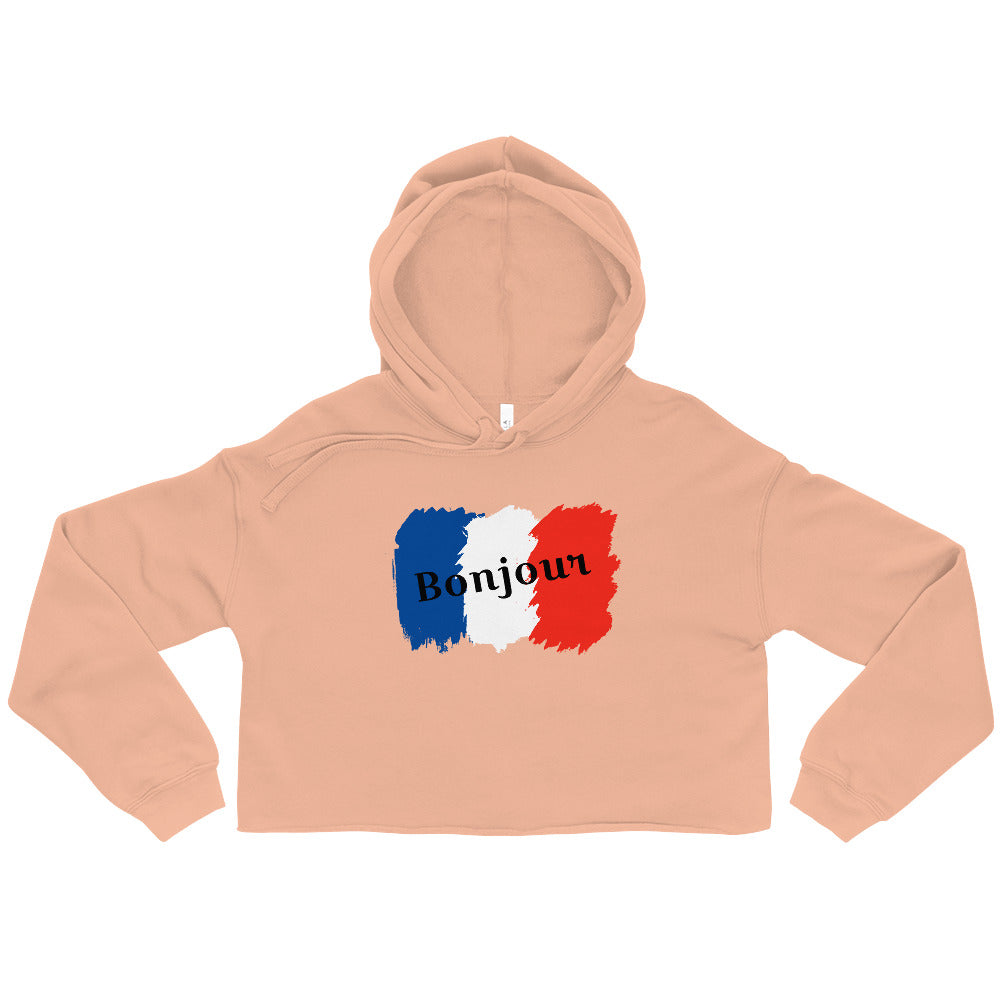 Snooty Fox Art Crop Hoodie - Bonjour