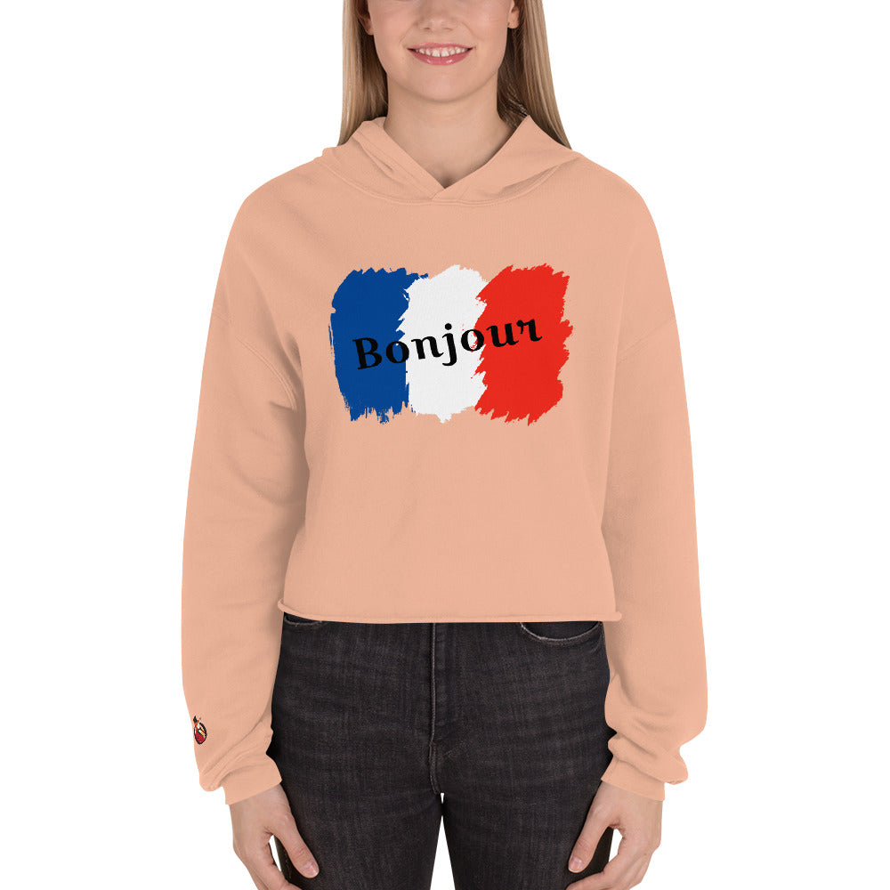 Snooty Fox Art Crop Hoodie - Bonjour