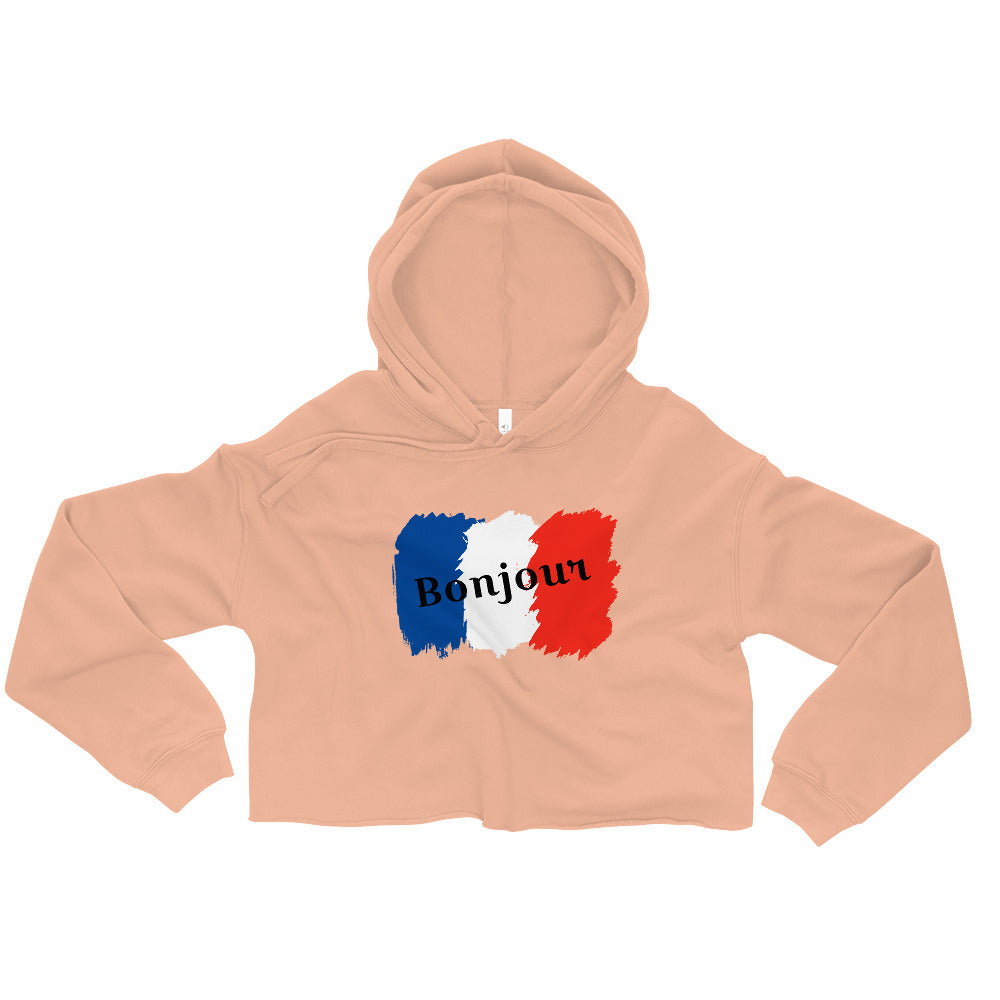 Snooty Fox Art Crop Hoodie - Bonjour