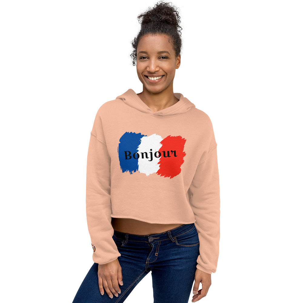 Snooty Fox Art Crop Hoodie - Bonjour