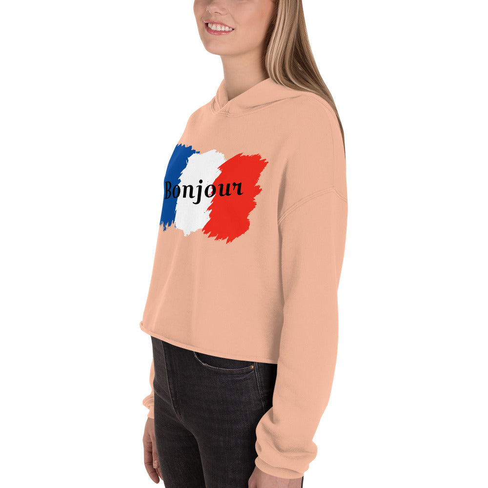 Snooty Fox Art Crop Hoodie - Bonjour