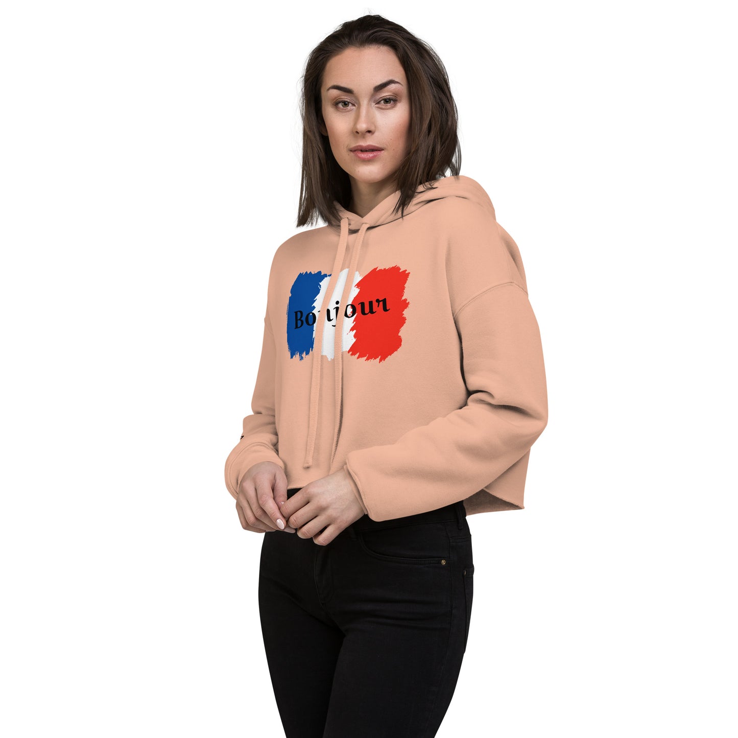 Snooty Fox Art Crop Hoodie - Bonjour