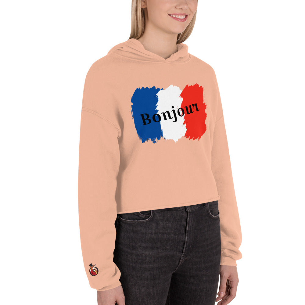 Snooty Fox Art Crop Hoodie - Bonjour