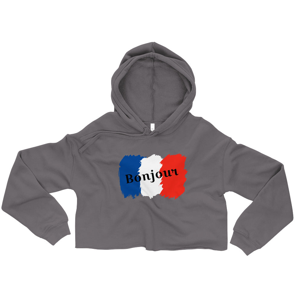 Snooty Fox Art Crop Hoodie - Bonjour