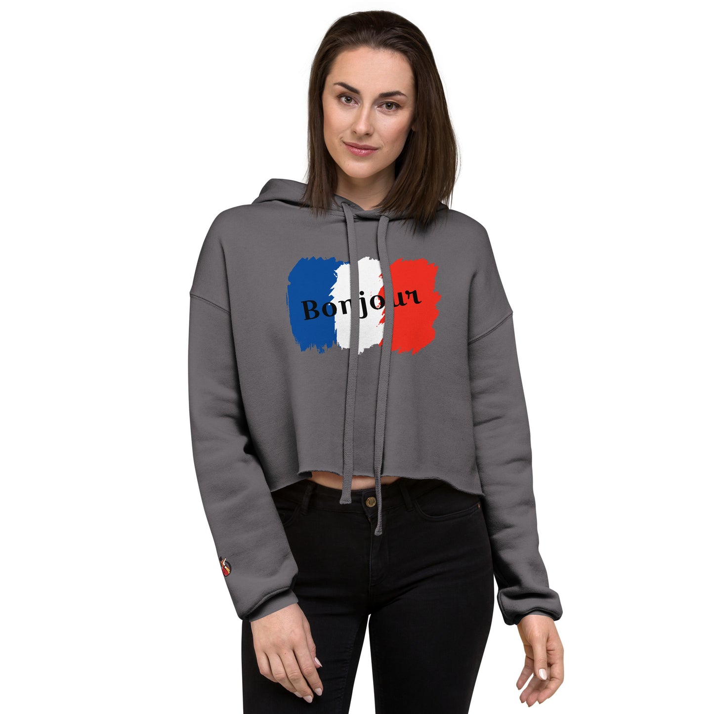 Snooty Fox Art Crop Hoodie - Bonjour