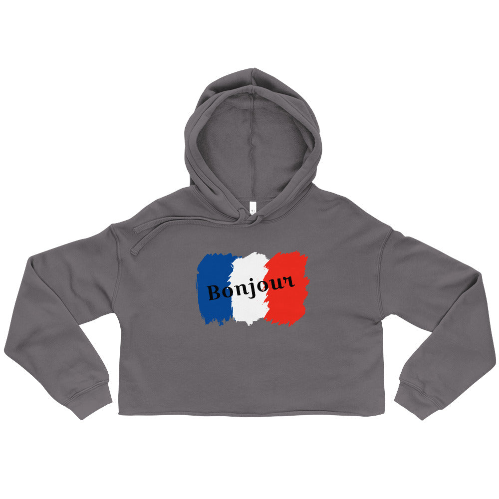 Snooty Fox Art Crop Hoodie - Bonjour