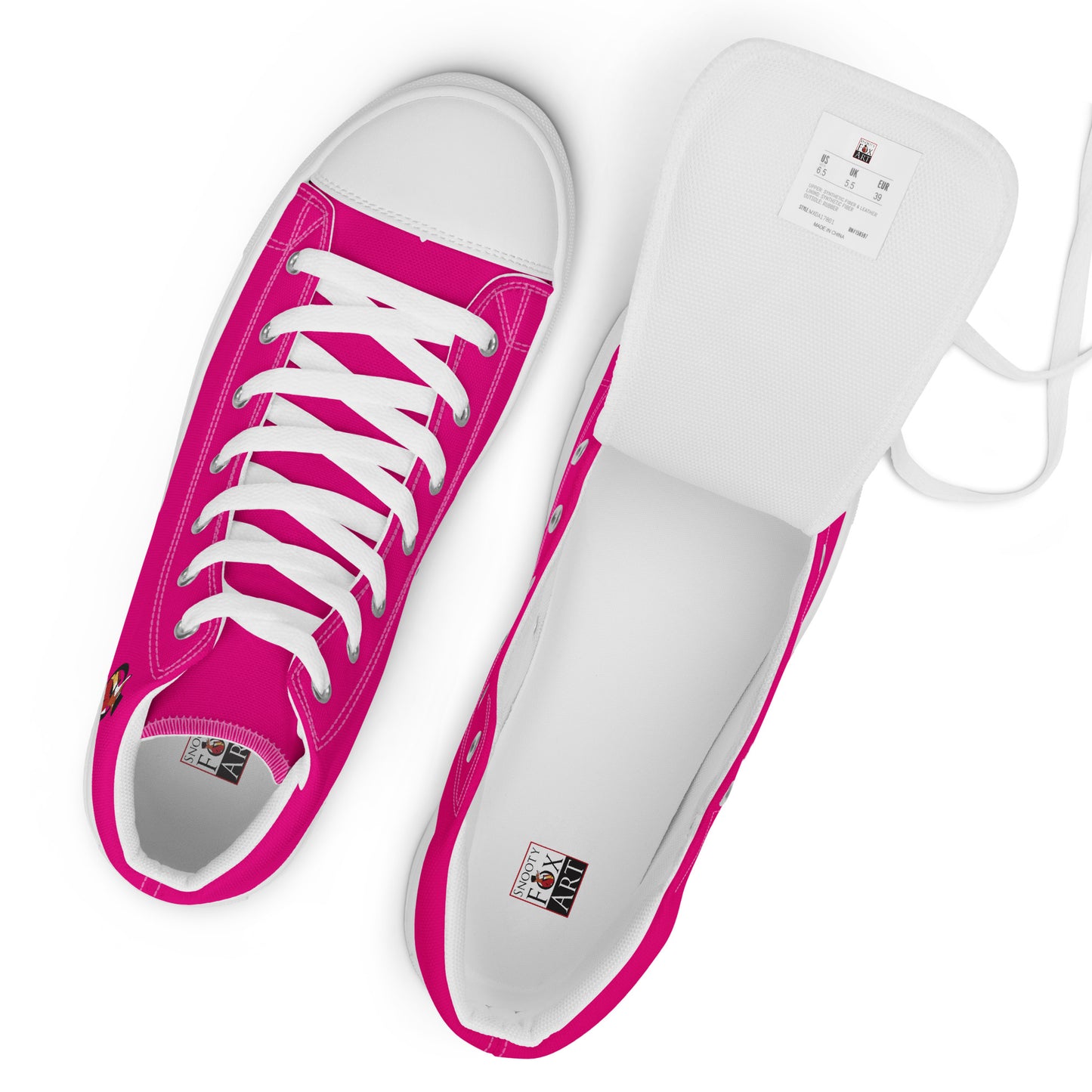 Snooty Fox Art Women’s High Top Canvas Shoes - Mexico Pink