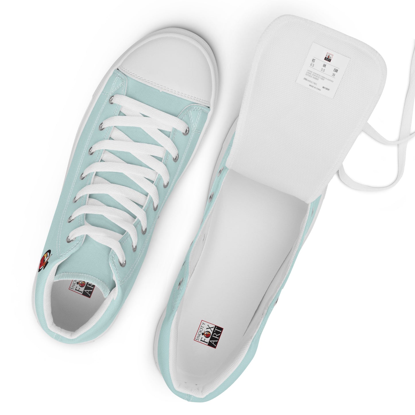 Snooty Fox Art Women’s High Top Canvas Shoes - Skylight