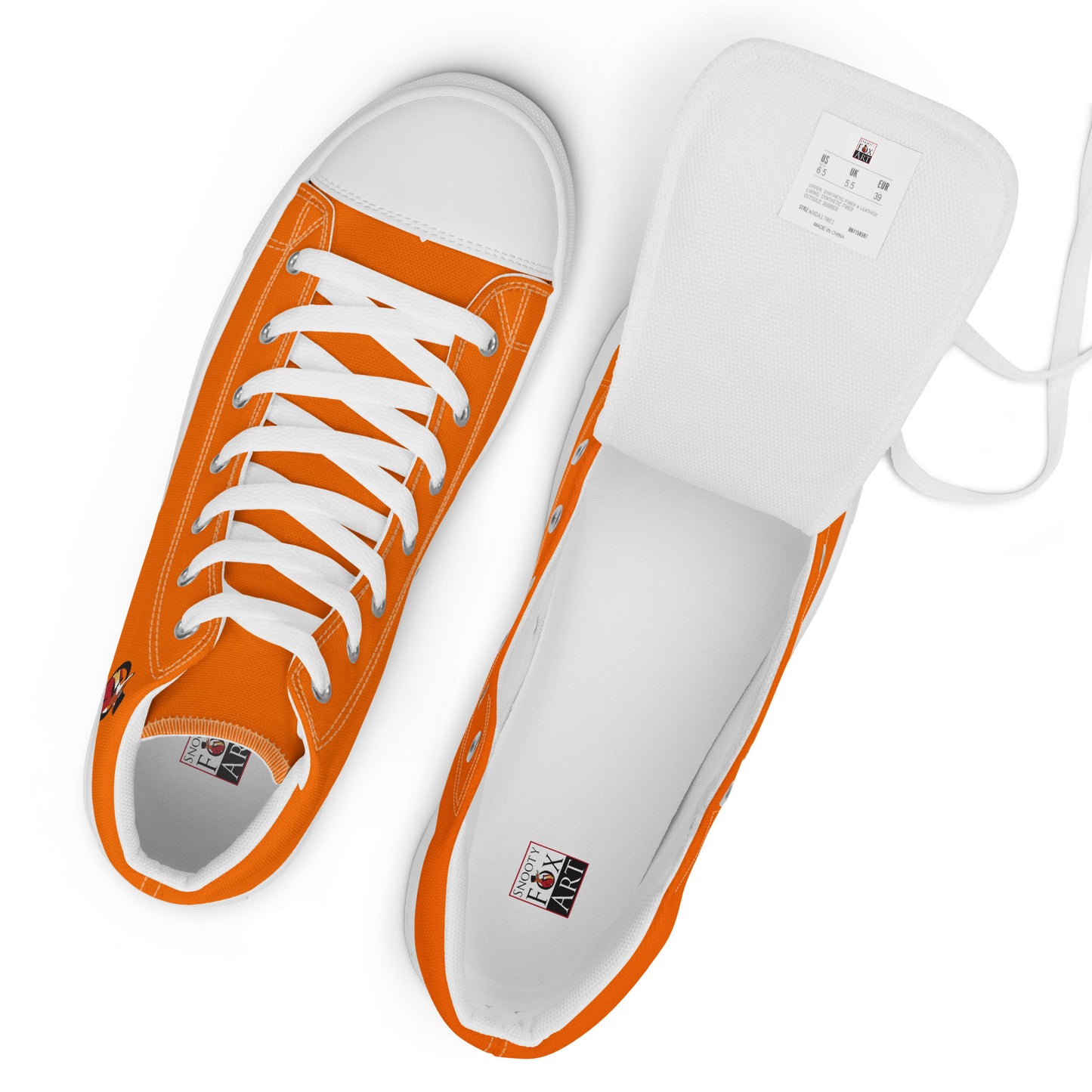 Snooty Fox Art Women’s High Top Canvas Shoes - Tangelo