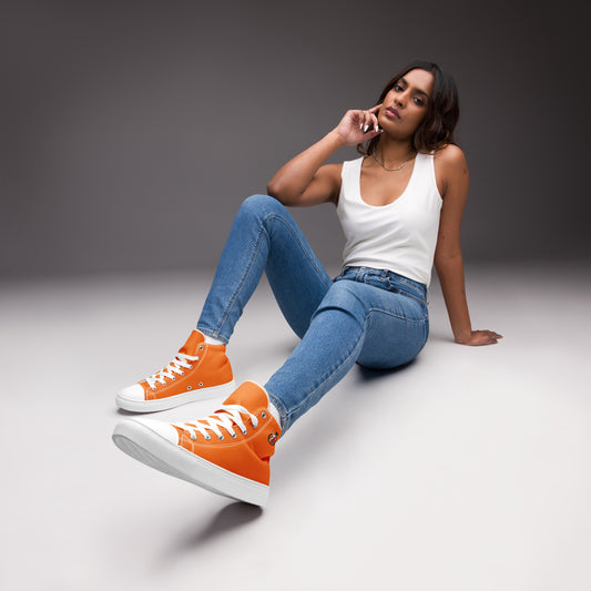 Snooty Fox Art Women’s High Top Canvas Shoes - Tangelo