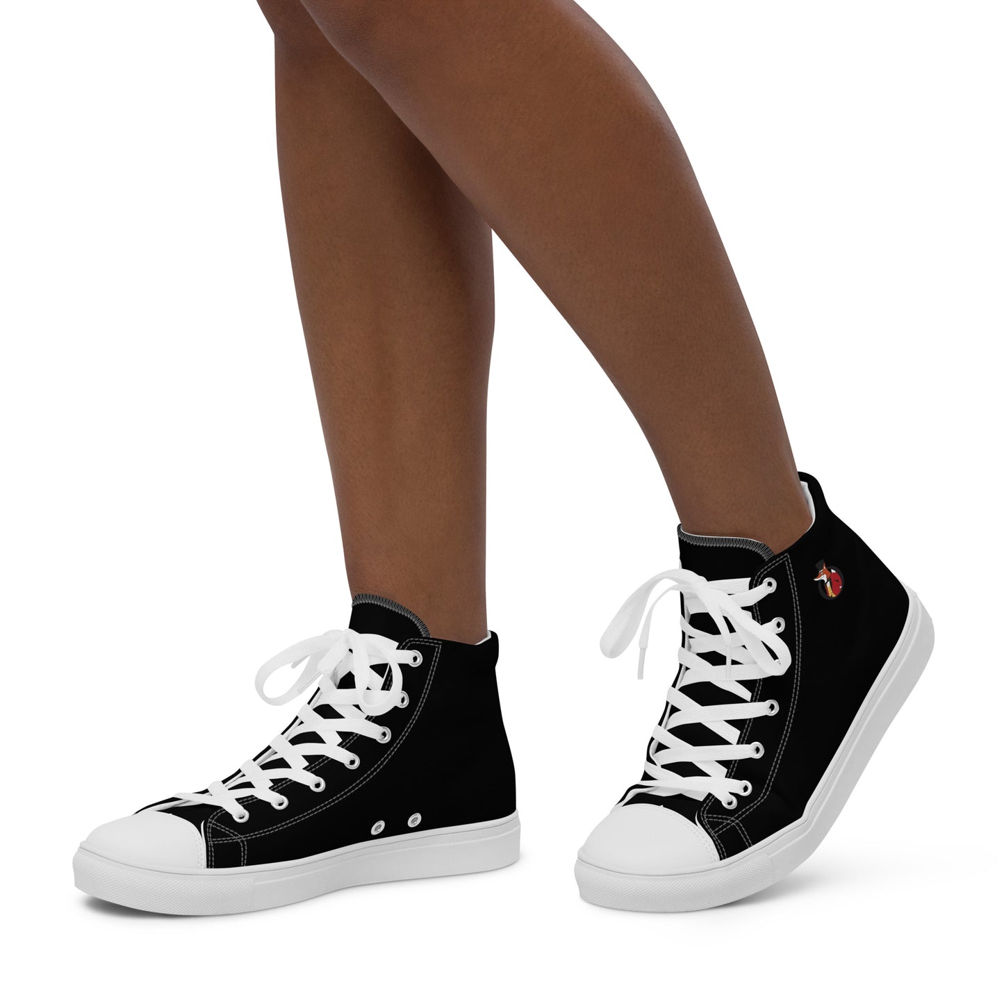 Snooty Fox Art Women’s High Top Canvas Shoes - Snooty Fox Logo Black