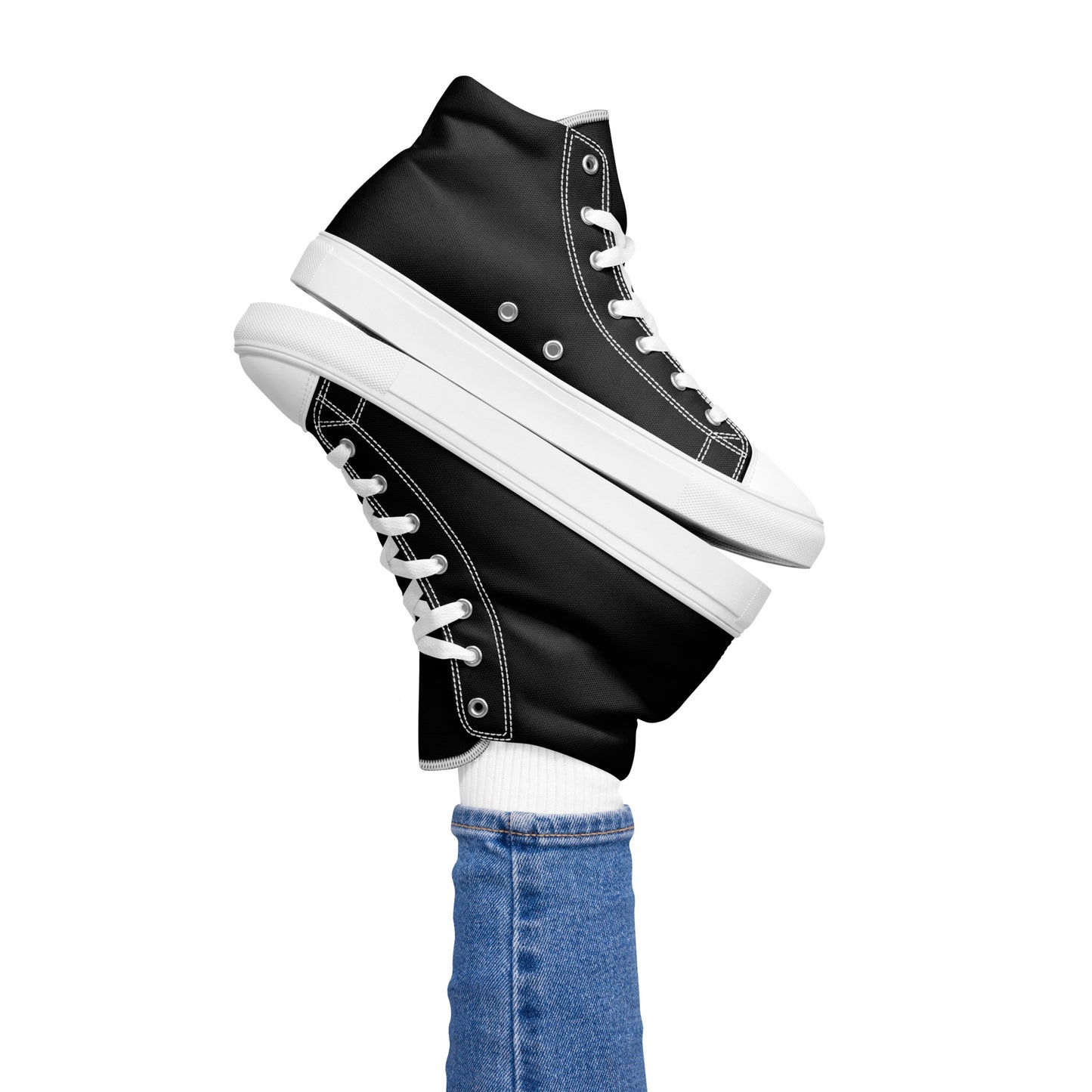 Snooty Fox Art Women’s High Top Canvas Shoes - Snooty Fox Logo Black