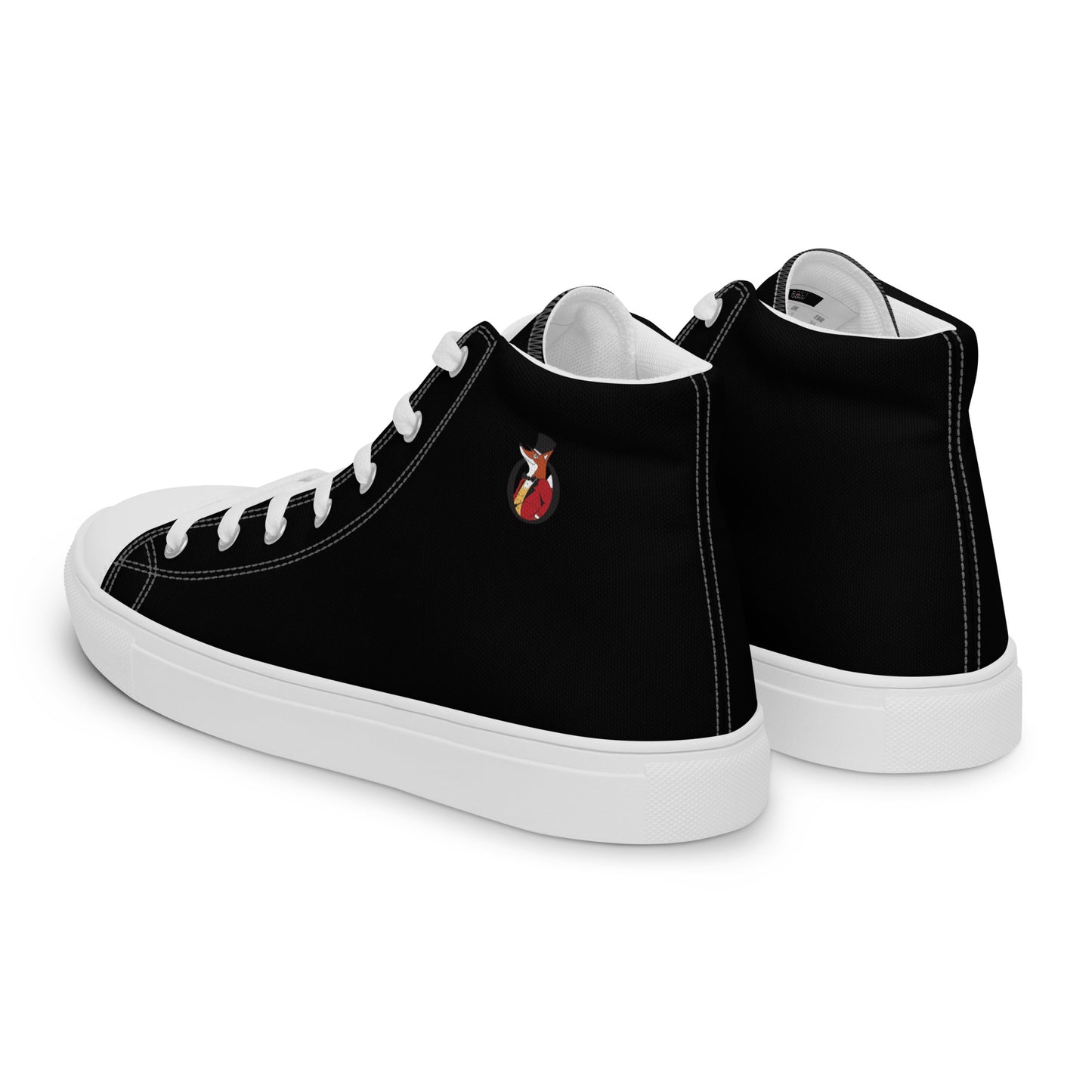 Snooty Fox Art Women’s High Top Canvas Shoes - Snooty Fox Logo Black