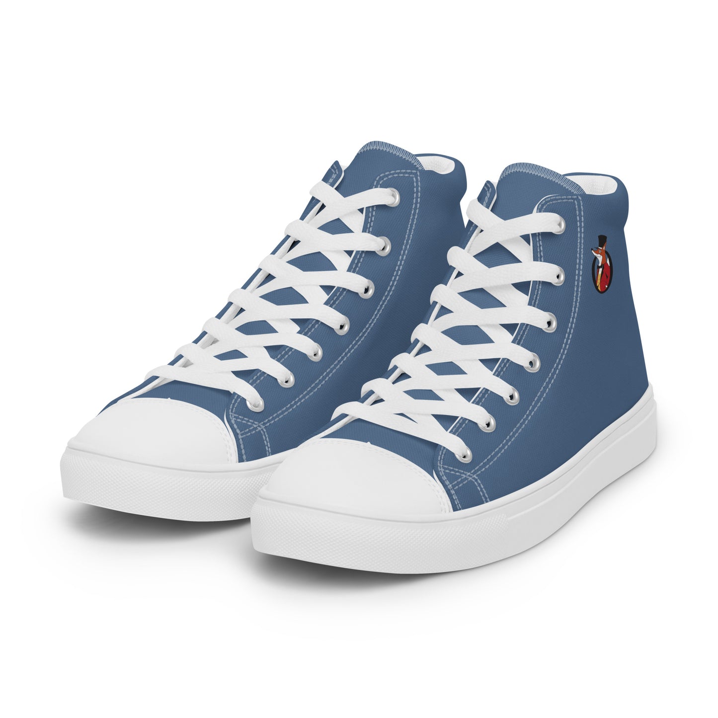 Snooty Fox Art Women’s High Top Canvas Shoes - Blue Perennial