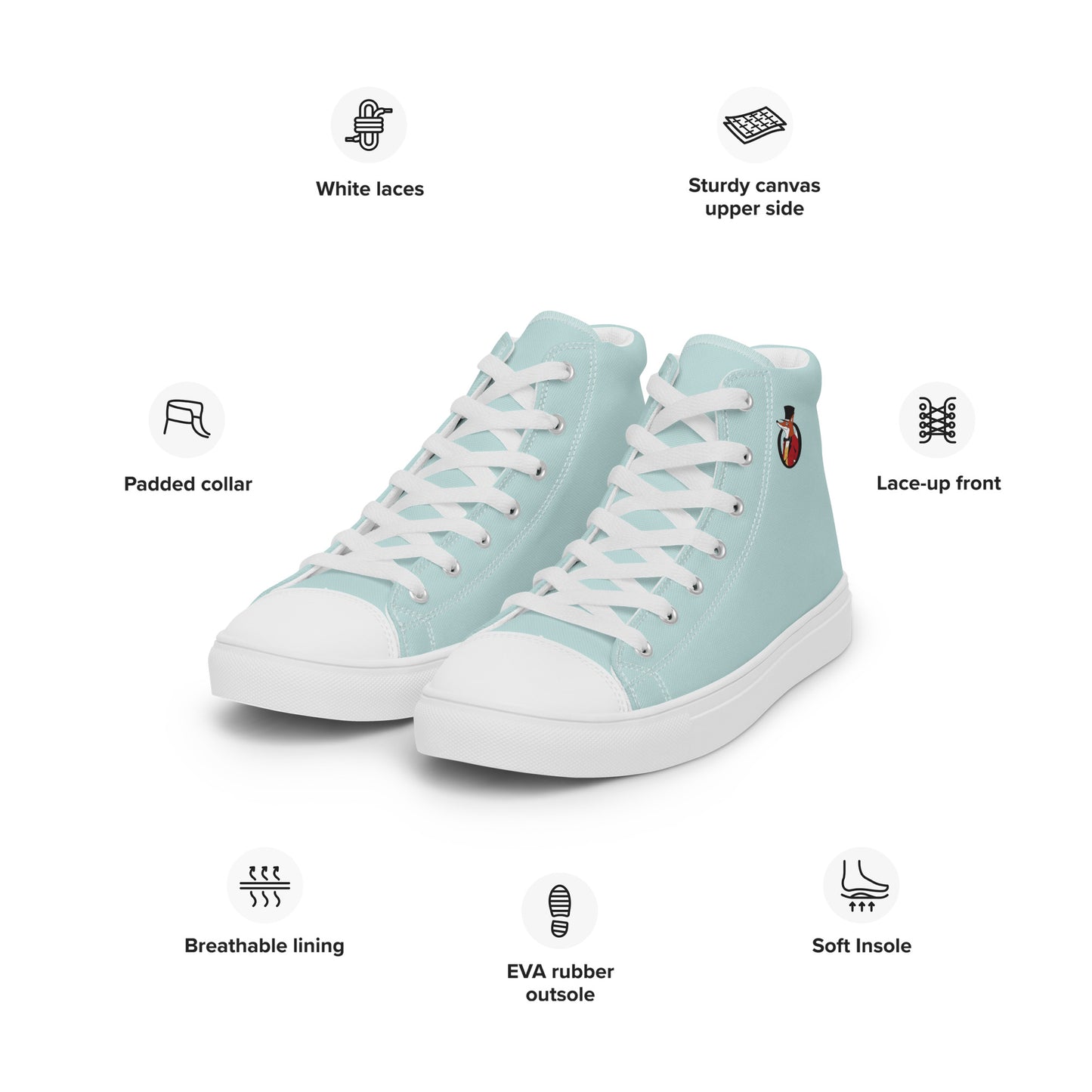 Snooty Fox Art Women’s High Top Canvas Shoes - Skylight