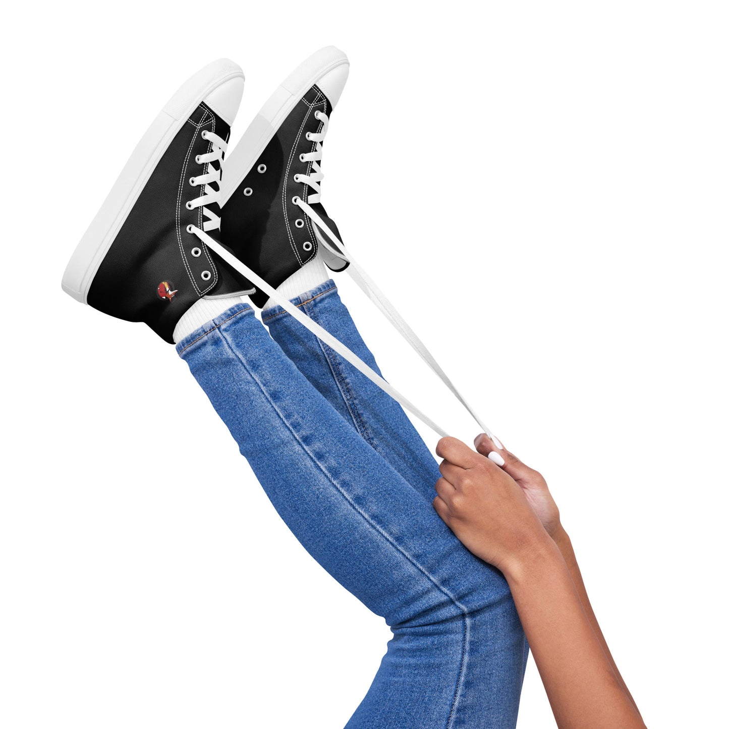 Snooty Fox Art Women’s High Top Canvas Shoes - Snooty Fox Logo Black