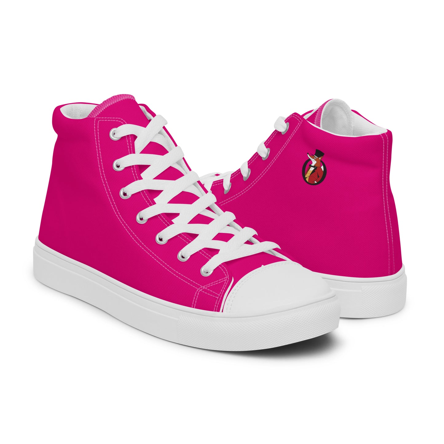 Snooty Fox Art Women’s High Top Canvas Shoes - Mexico Pink