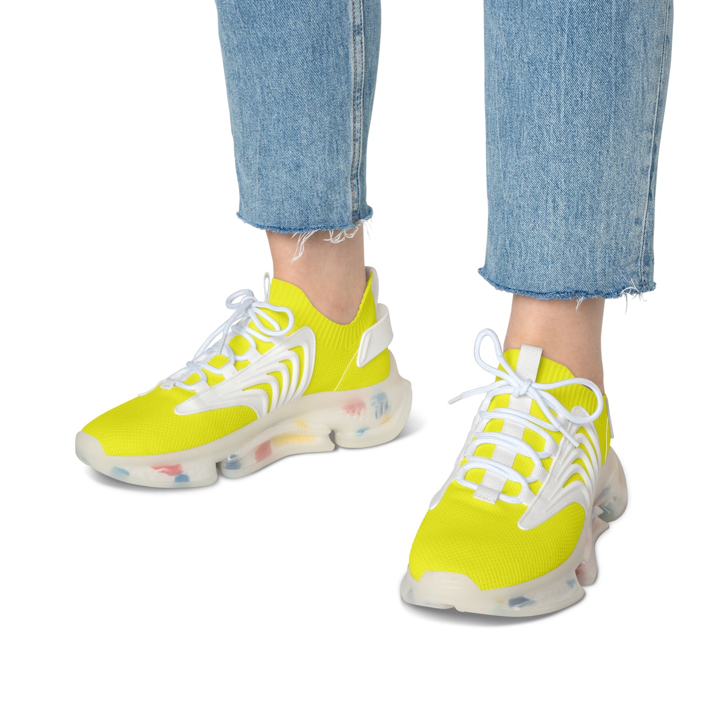 Snooty Fox Art Women's Mesh Sneakers - Neon Yellow