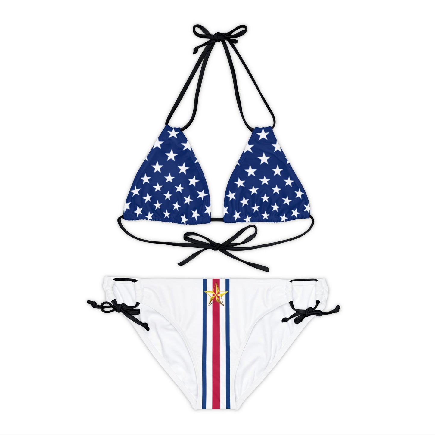 Snooty Fox Art Strappy Bikini Set (AOP) - Stars and Stripes