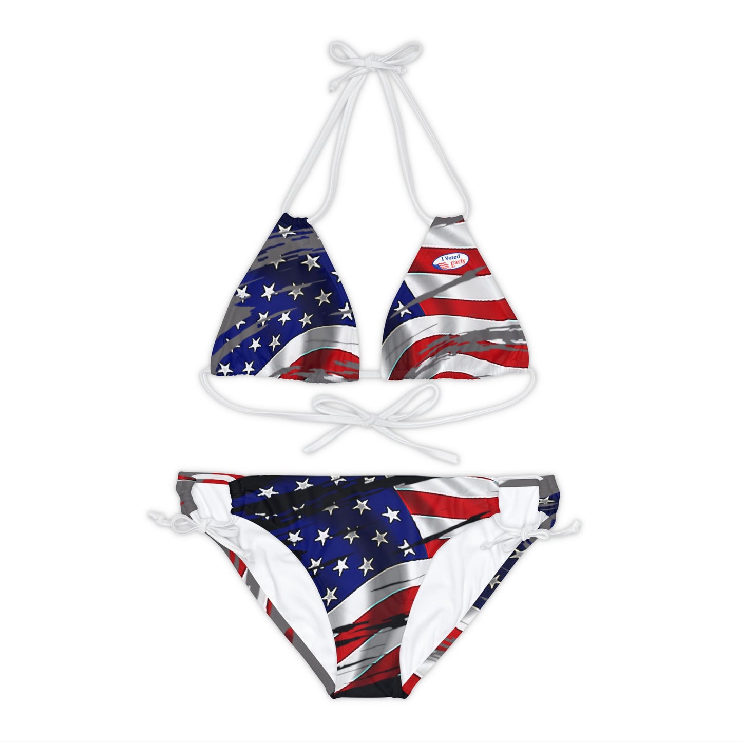 Snooty Fox Art Strappy Bikini Set (AOP) - Stars and Stripes I Voted