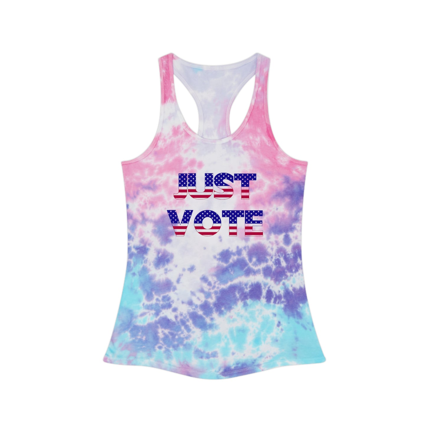 Snooty Fox Art Tie Dye Racerback Tank Top - Just Vote