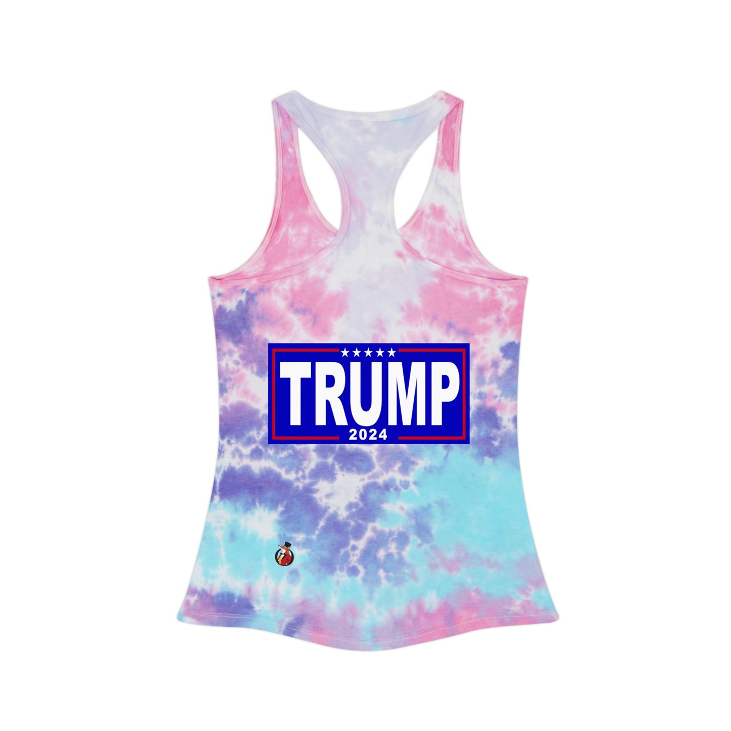 Snooty Fox Art Tie Dye Racerback Tank Top - I'm Voting for the Felon