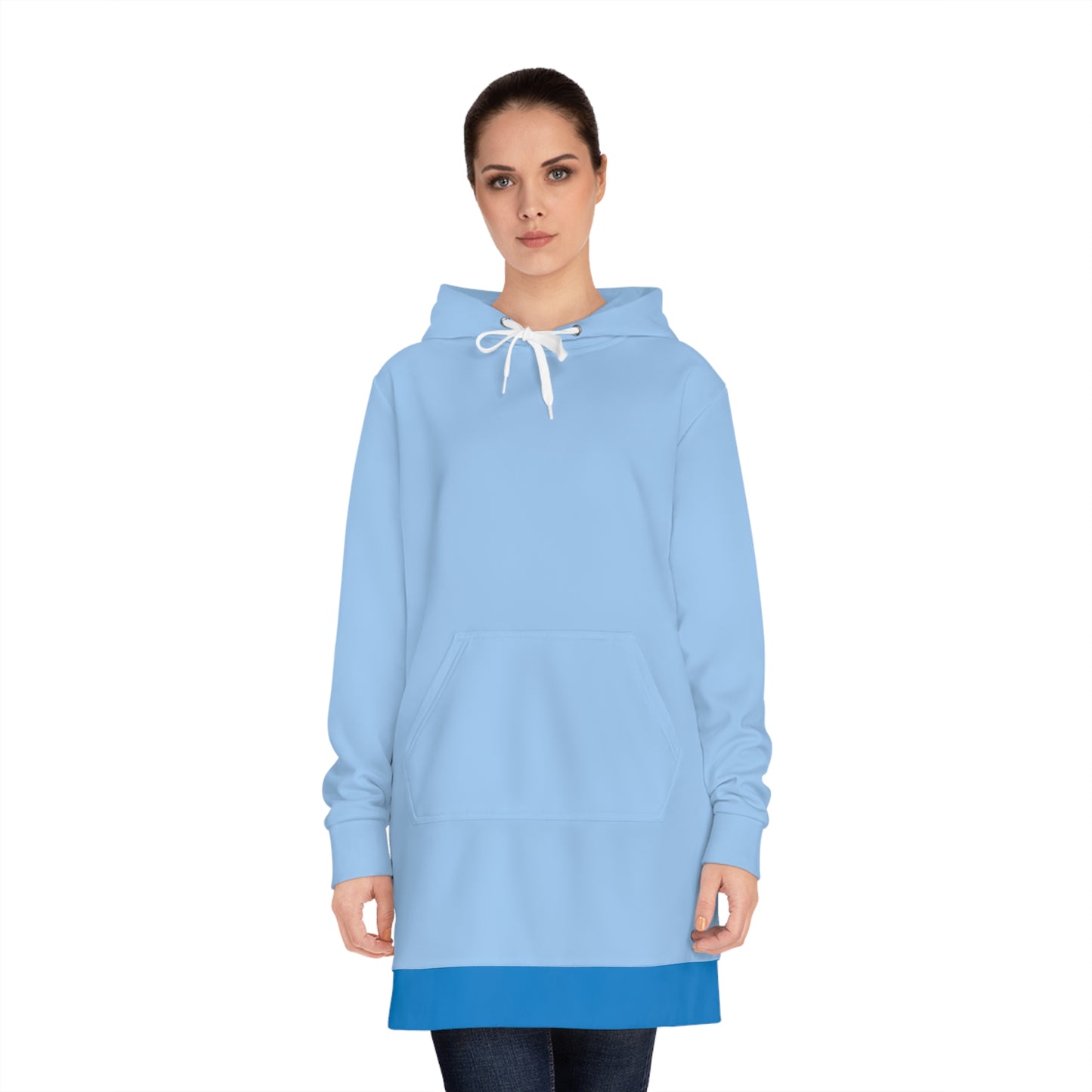 Snooty Fox Art Women's Hoodie Dress (AOP) - Light Blue