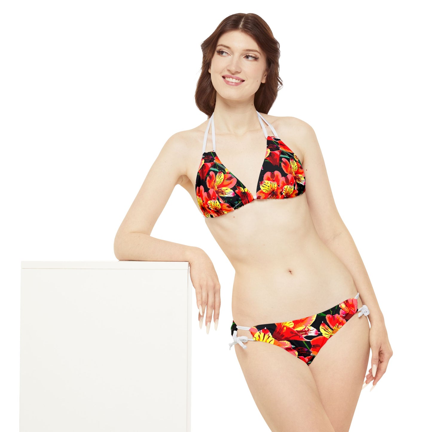 Snooty Fox Art Strappy Bikini Set (AOP) - Peruvian Lily