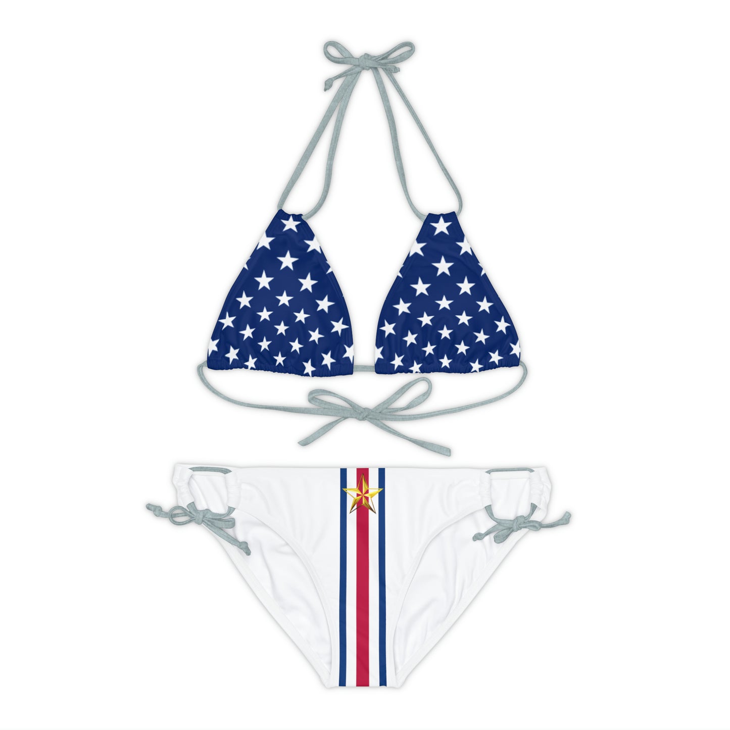 Snooty Fox Art Strappy Bikini Set (AOP) - Stars and Stripes
