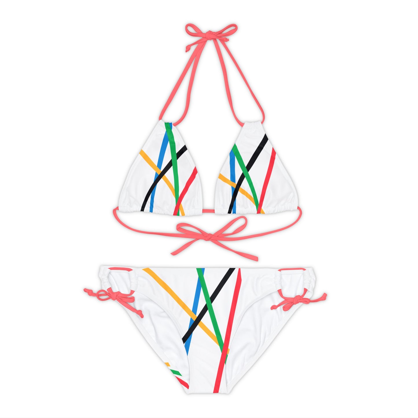 Snooty Fox Art Strappy Bikini Set (AOP) - Olympic Colors