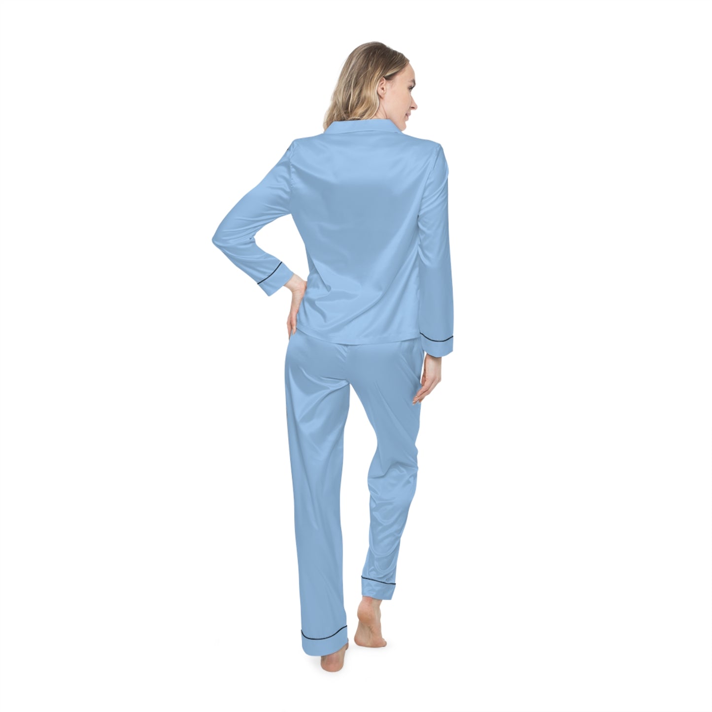 Snooty Fox Art Women's Satin Pajamas (AOP) - Baby Blue