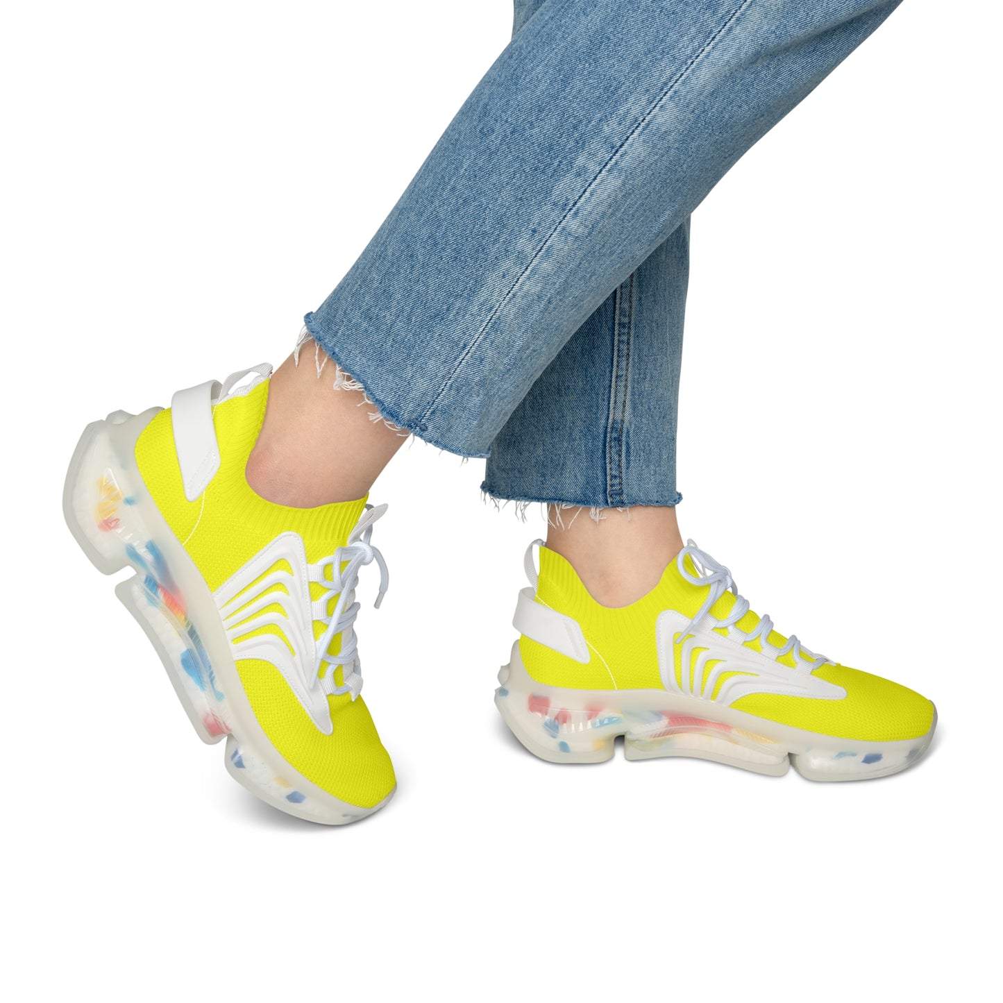 Snooty Fox Art Women's Mesh Sneakers - Neon Yellow