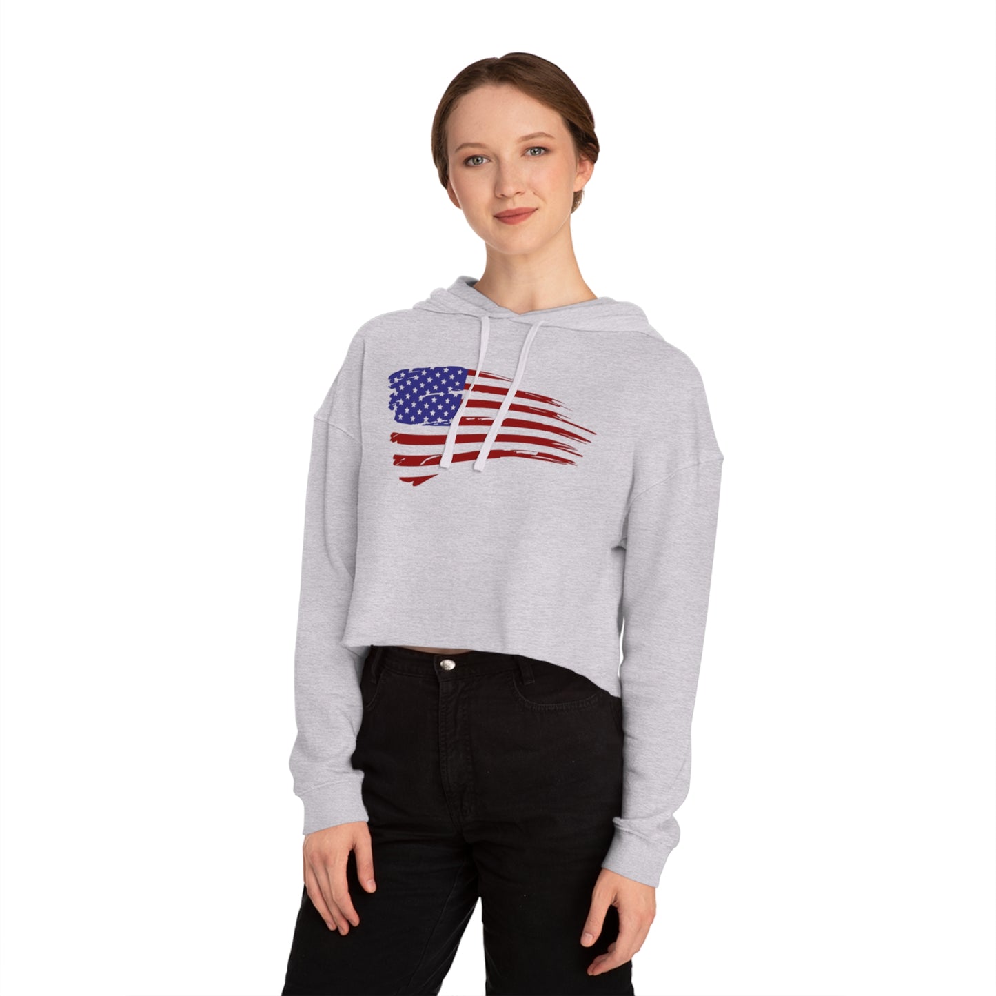 Snooty Fox Art Women’s Cropped Hooded Sweatshirt - Independence