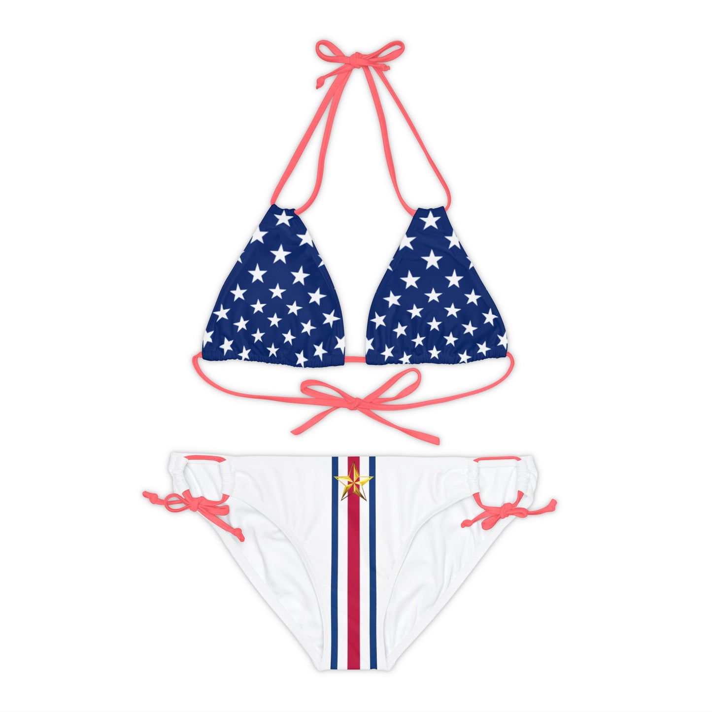 Snooty Fox Art Strappy Bikini Set (AOP) - Stars and Stripes