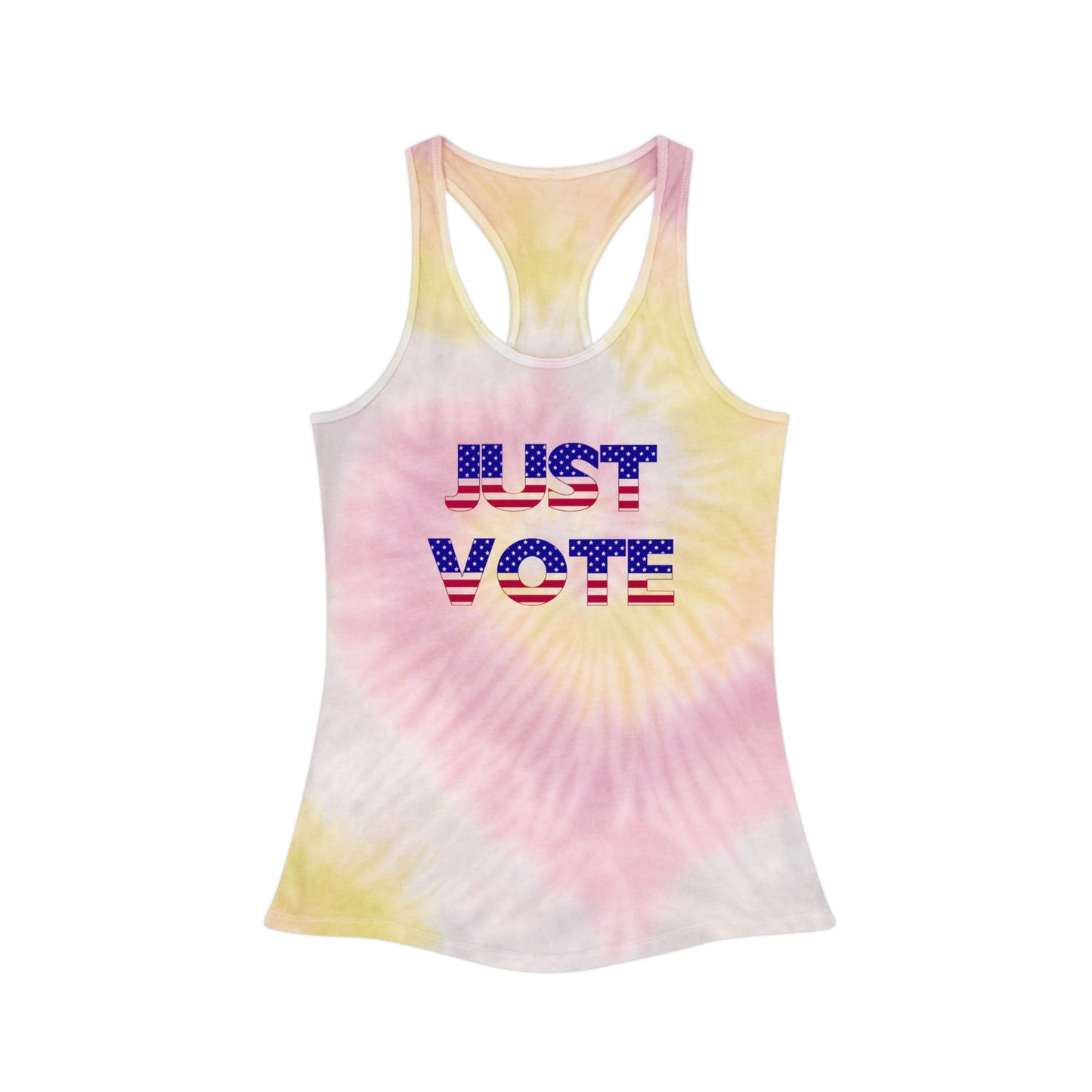 Snooty Fox Art Tie Dye Racerback Tank Top - Just Vote