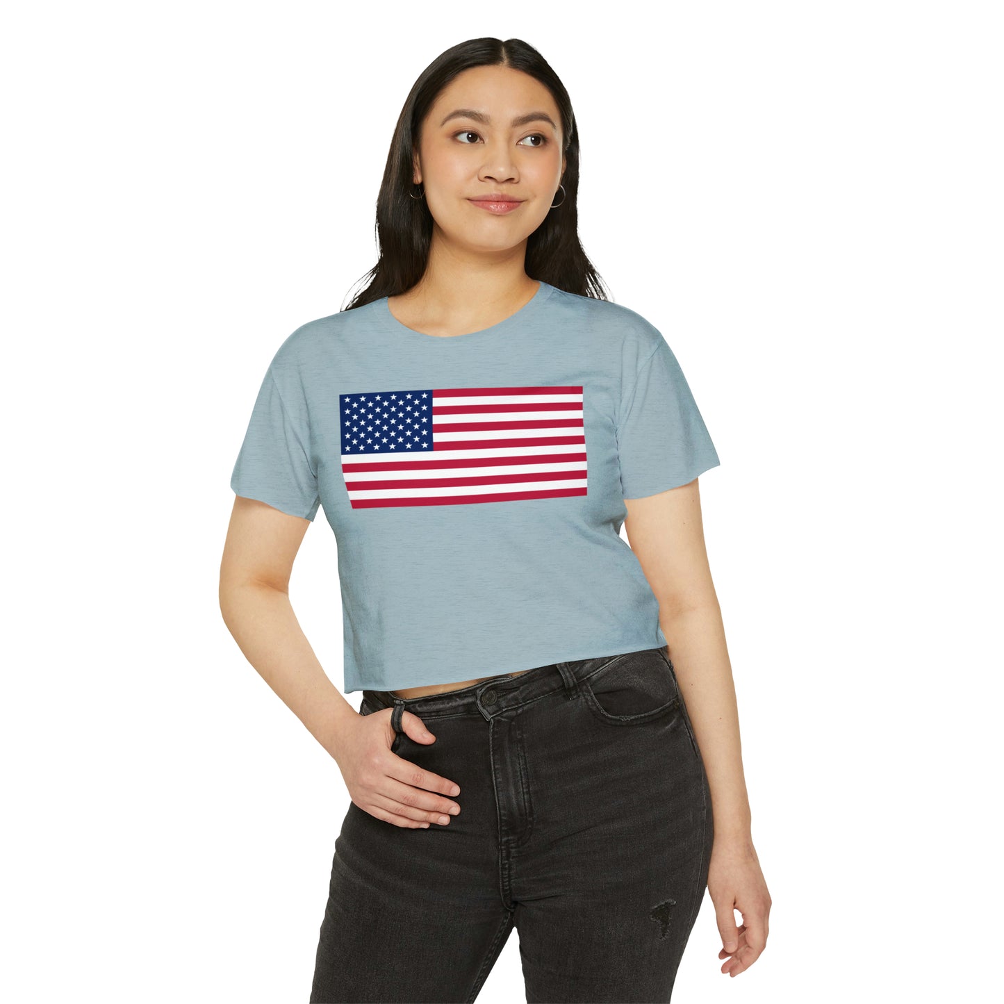 Snooty Fox Art Women's Crop Top - USA Flag