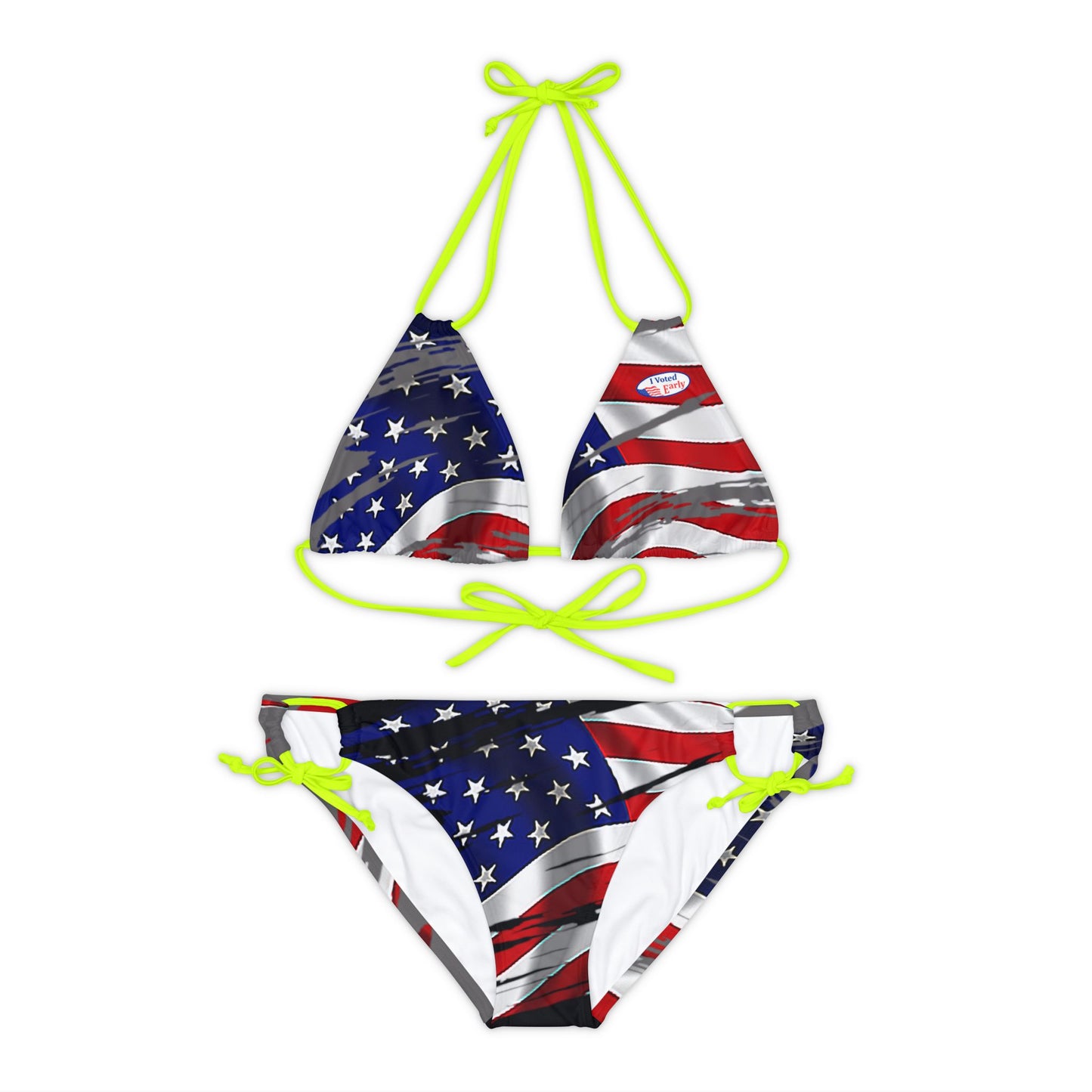 Snooty Fox Art Strappy Bikini Set (AOP) - Stars and Stripes I Voted