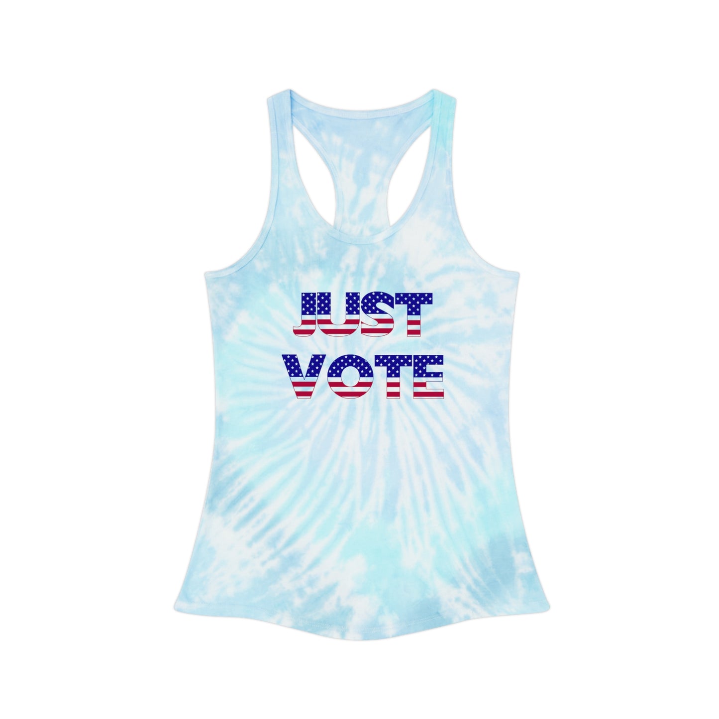 Snooty Fox Art Tie Dye Racerback Tank Top - Just Vote