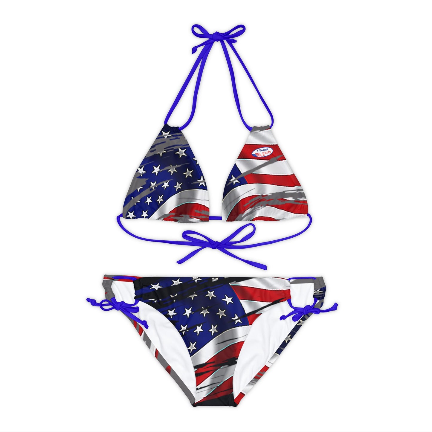 Snooty Fox Art Strappy Bikini Set (AOP) - Stars and Stripes I Voted